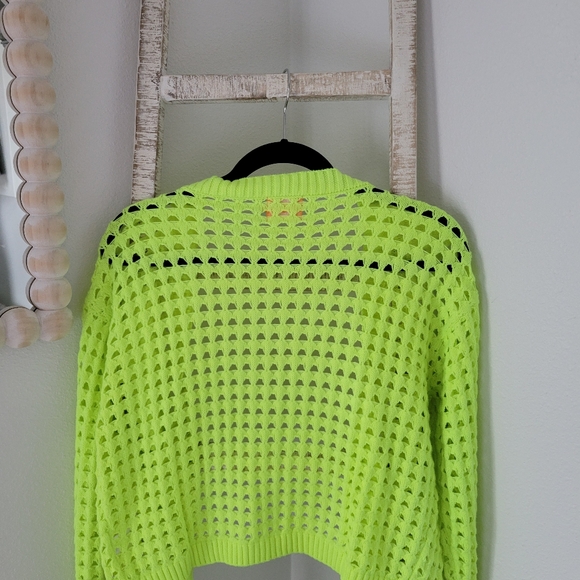 WISPR Pointelle Silk-Blend Neon cardigan Sz Med - Picture 8 of 9